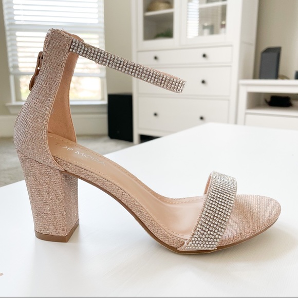 Top Moda Rosegold Glitter Heels Gallery-45 - Picture 2 of 8